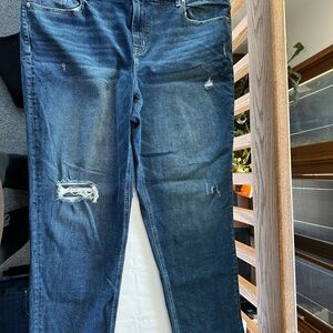 Lane Bryant High-Rise Distressed Blue Jeans